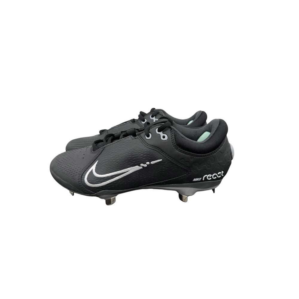 Nike Hyperdiamond 4 Elite Metal Fastpitch Softball Cleats Black White Womens 8